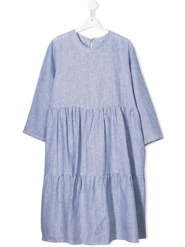 Piccola Ludo Teen Striped Oversized Dress - Blue