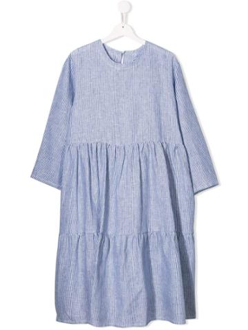 Piccola Ludo Teen Striped Oversized Dress - Blue