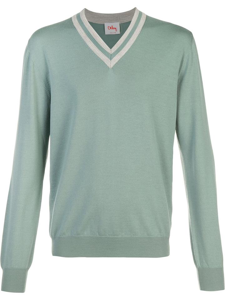 Orley V Neck Sweatshirt, Men's, Size: Small, Green, Merino