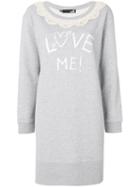 Love Moschino - Love Me! Dress - Women - Cotton/polyamide/polyester/wool - 40, Grey, Cotton/polyamide/polyester/wool