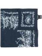 Alexander Mcqueen Skull And Bicycle Scarf - Blue