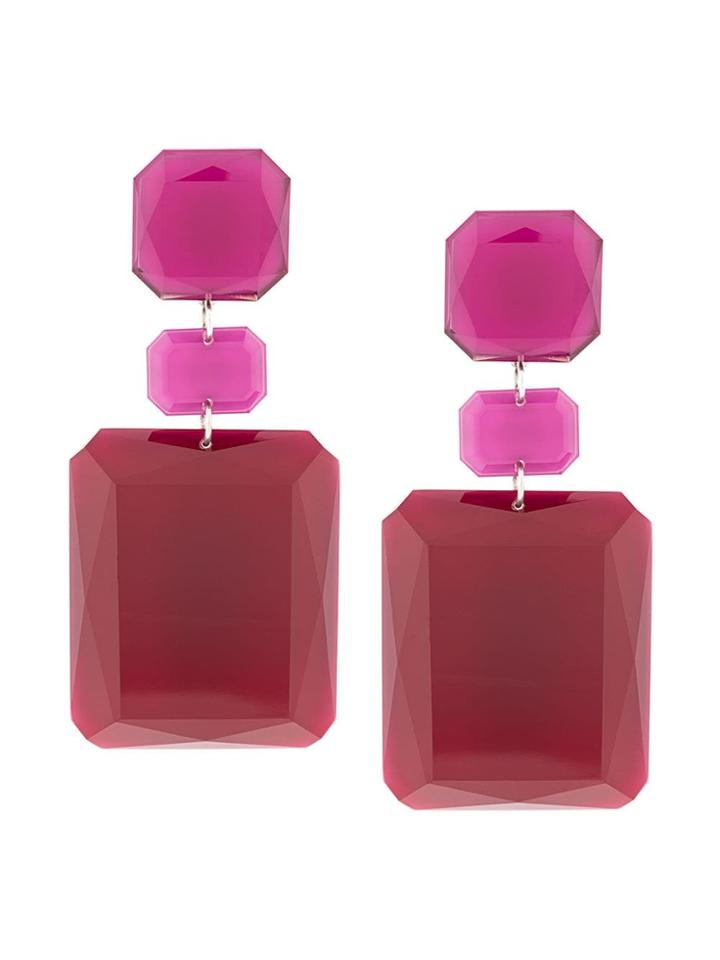 Isabel Marant Square Earrings - Red