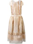 Fendi - Panel Empire Dress - Women - Silk/cotton/polyester/viscose - 44, Nude/neutrals, Silk/cotton/polyester/viscose