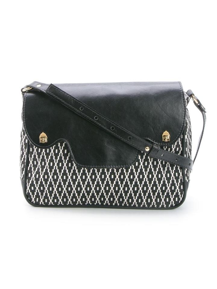 Xaa Printed Crossbody Bag, Women's, Black, Cotton/leather