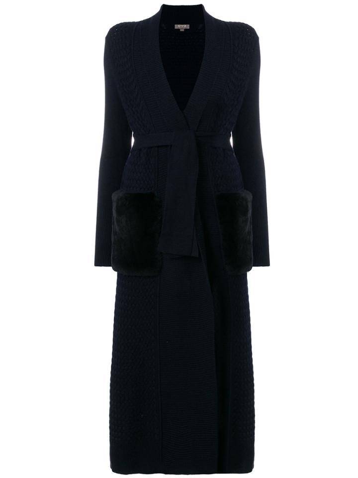 N.peal Basketweave Cardigan - Blue