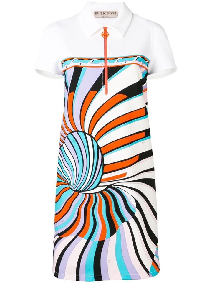 Emilio Pucci Shell Print Zip Collar Mini Dress - Purple