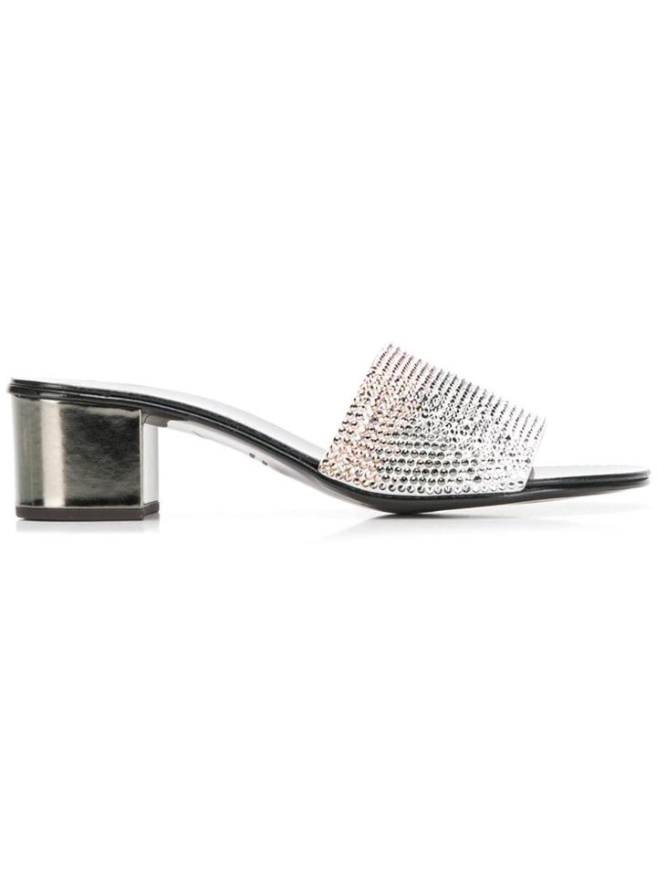 Giuseppe Zanotti Design Sequin Gradient Mules - Silver