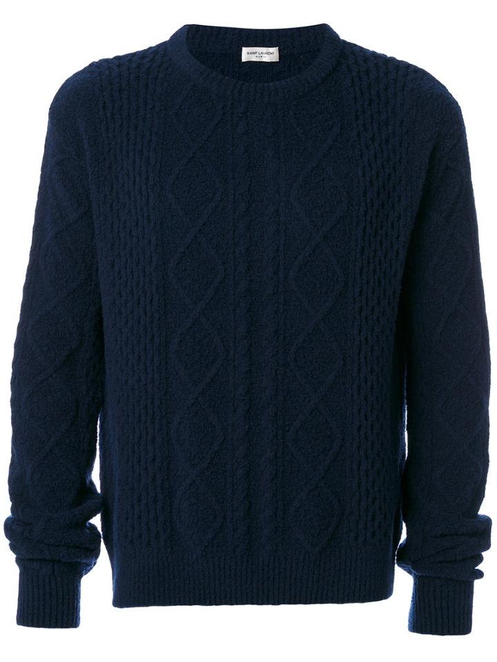 Saint Laurent - Knitted Jumper - Men - Polyamide/wool - L, Blue, Polyamide/wool