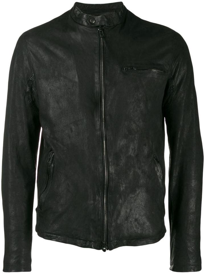 Salvatore Santoro Band Collar Zip-up Jacket - Black