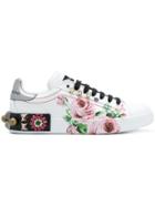 Dolce & Gabbana Printed Low Top Sneakers - White
