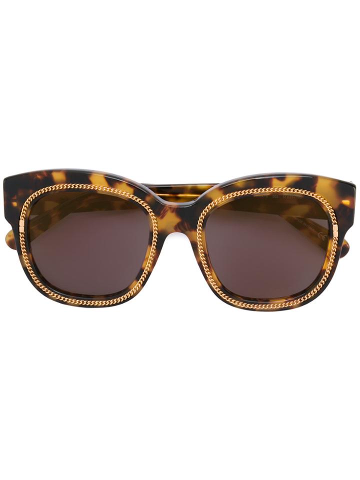 Stella Mccartney Eyewear Tortoiseshell Chain Frame Sunglasses -