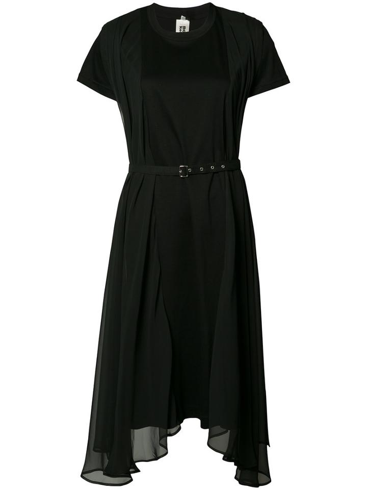 Comme Des Garçons Noir Kei Ninomiya Sheer Asymmetric Dress, Women's, Size: Medium, Black, Cotton/polyester