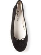 Repetto Bow Detail Glitter Ballerinas