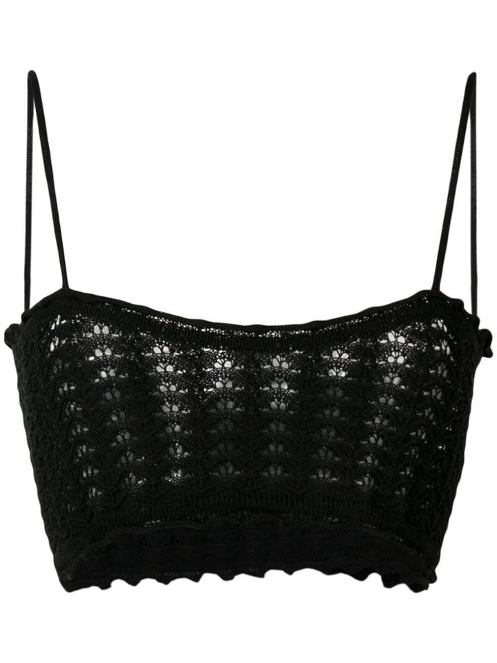 Jil Sander Embroidery Crop-top - Black