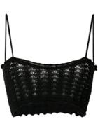 Jil Sander Embroidery Crop-top - Black