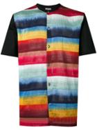 Lanvin Contrast Stripe Shirt, Men's, Size: Large, Orange, Cotton