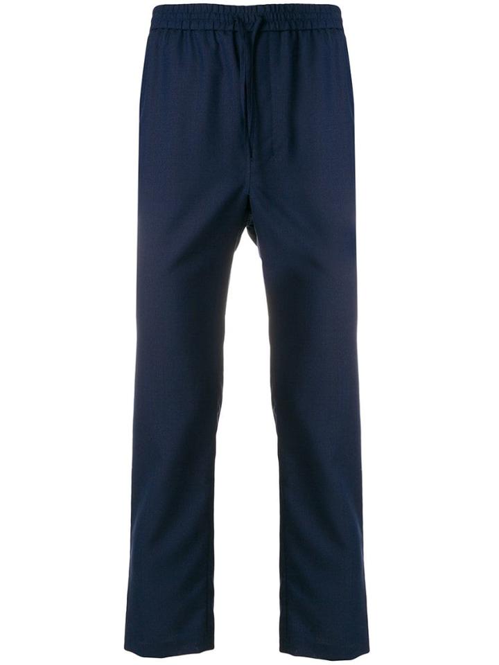 Ami Alexandre Mattiussi Elasticated Carrot-fit Trousers - Blue