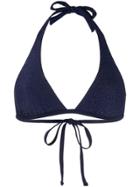 Fisico Lurex Halterneck Bikini Top - Blue