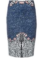 Yigal Azrouel - Abstract Leopard Print Skirt - Women - Spandex/elastane - 8, Blue, Spandex/elastane