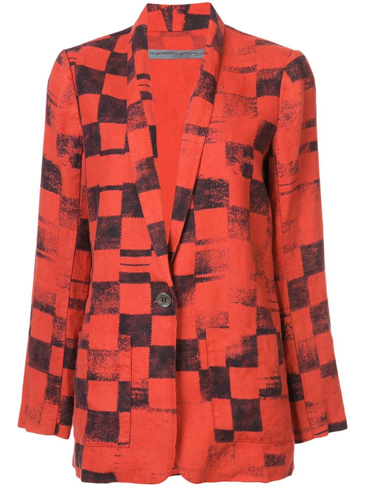 Raquel Allegra Check Print Blazer - Red