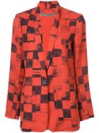 Raquel Allegra Check Print Blazer - Red