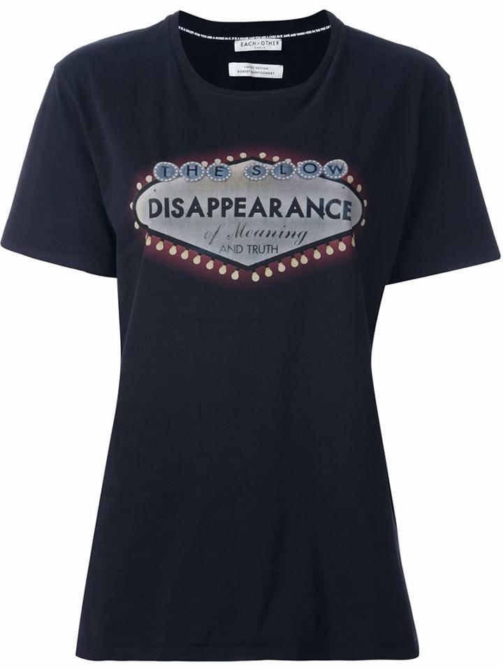 Each X Other 'disappearance' T-shirt, Women's, Size: Medium, Black, Cotton