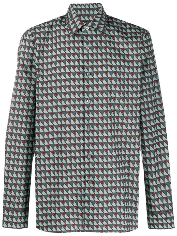 Prada Geometric-print Shirt - Green