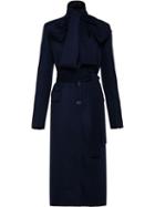 Prada Cashmere Bow Tie Coat - Blue