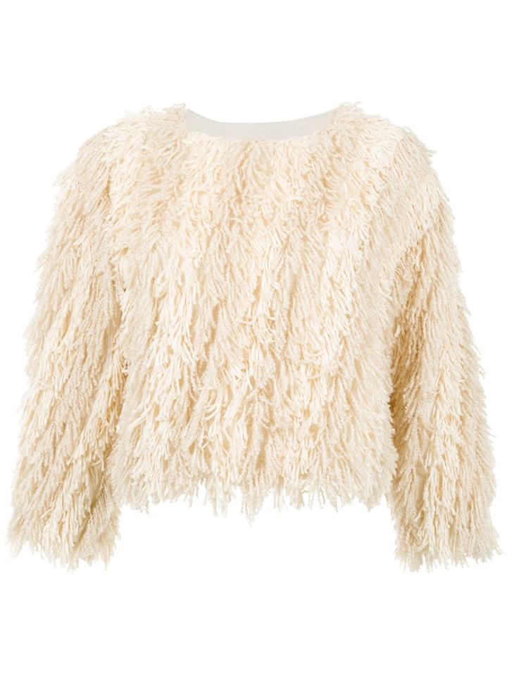 Nk Fringed Blouse - Nude & Neutrals