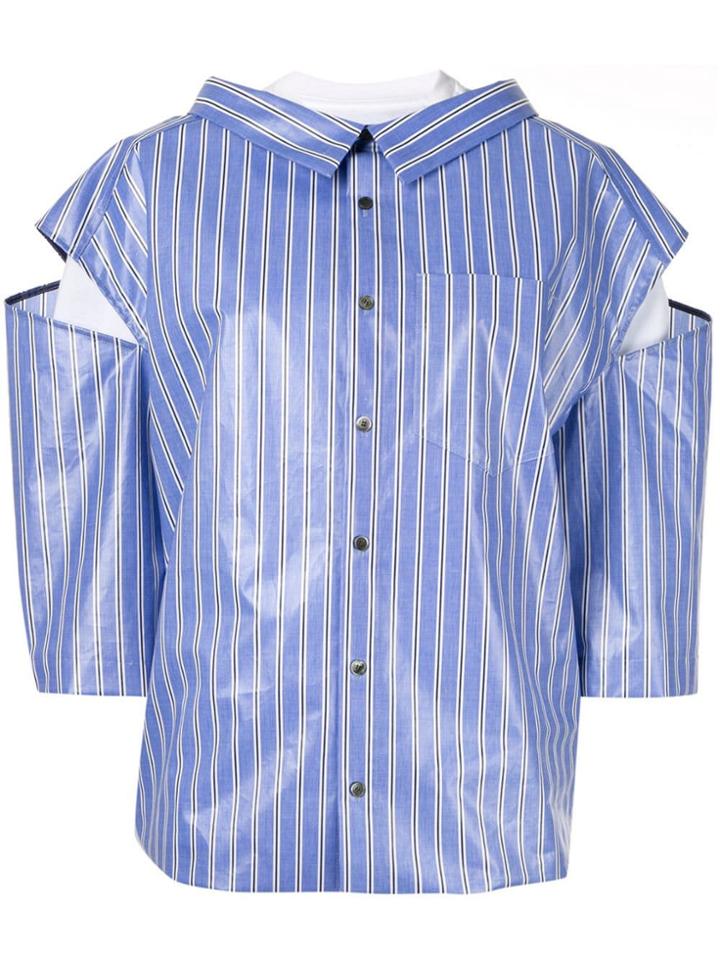 Irene Striped Layered Shirt - Blue