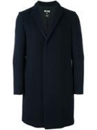 Msgm Single Breasted Coat, Men's, Size: 50, Blue, Cotton/polyamide/polyester/virgin Wool