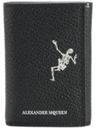 Alexander Mcqueen Dancing Skeleton Print Tri-fold Wallet - Black