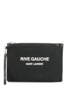 Saint Laurent Rive Gauche Logo Clutch - Black