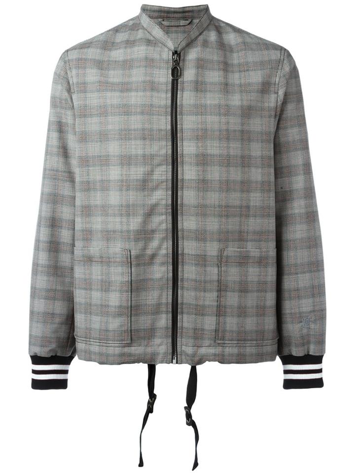 Lanvin Checked Bomber Jacket - Grey