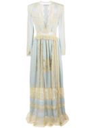 Ermanno Scervino Lace Pattern Empire Dress - Blue