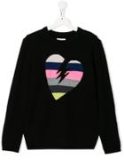 Zadig & Voltaire Kids Kany Knitted Heart Jumper - Black