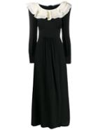 Alessandra Rich Ruffled Neck Dress - Black