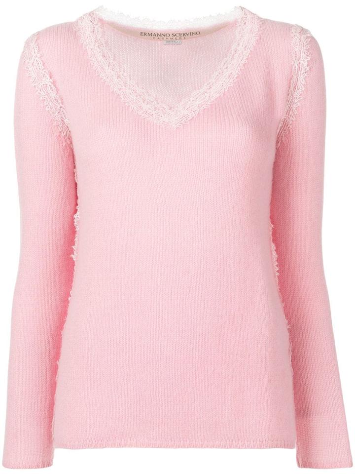 Ermanno Scervino Lace Trimmed Pullover - Pink