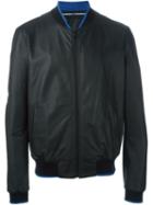 Kenzo 'cactus' Bomber Jacket, Men's, Size: Small, Black, Cotton/lamb Skin/acetate