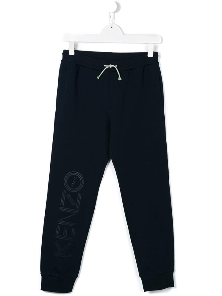 Kenzo Kids Logo Print Track Pants, Girl's, Size: 16 Yrs, Blue