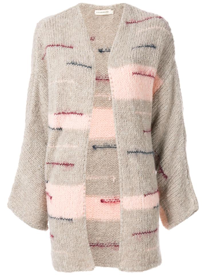Oneonone Slouchy Long Sleeved Cardigan - Nude & Neutrals