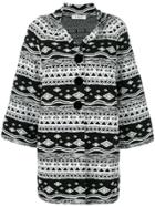 Charlott Patterned Oversized Coat - White