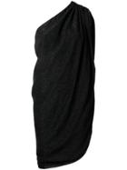 Saint Laurent Glittered One Shoulder Sleeveless Dress - Black