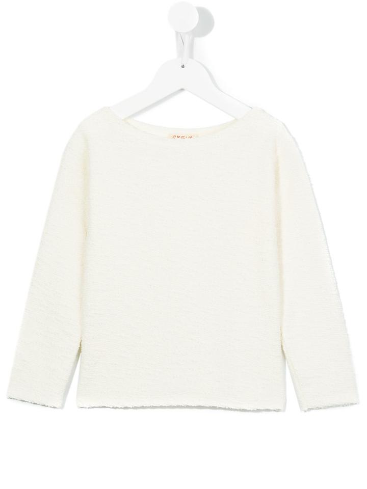 Amelia Milano Crew Neck Jumper, Boy's, Size: 8 Yrs, White