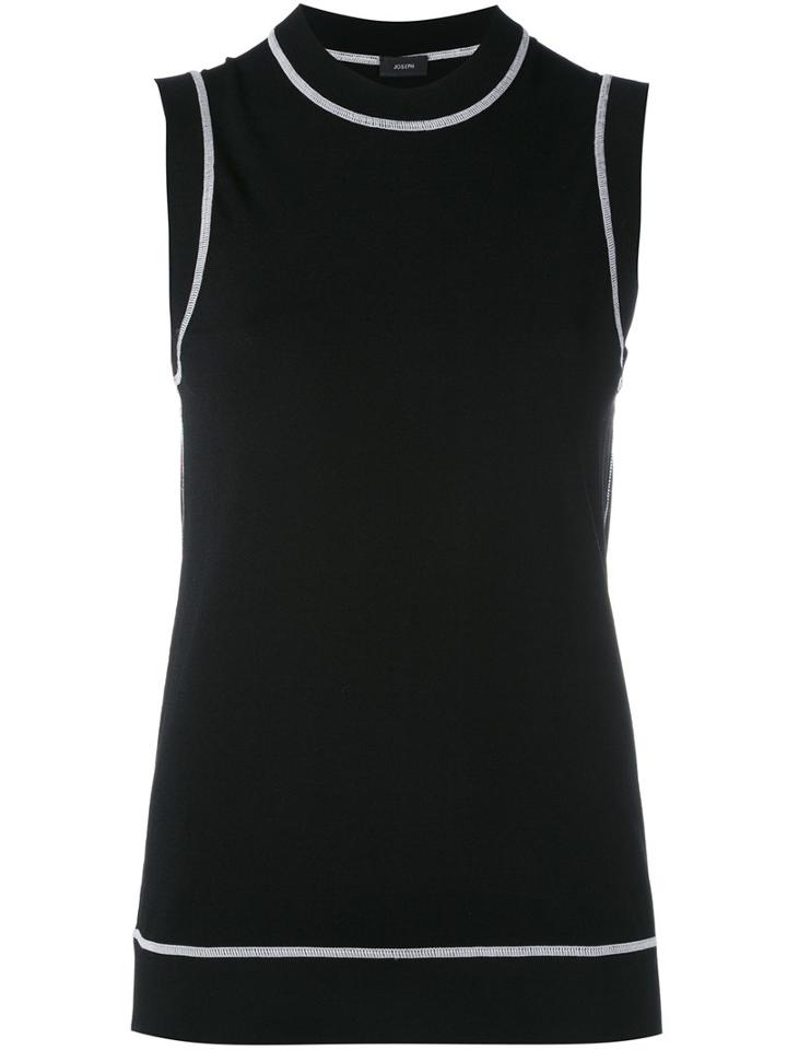 Joseph - Monochrome Trim Tank Top - Women - Rayon/spandex/elastane - Xs, Black, Rayon/spandex/elastane