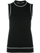 Joseph - Monochrome Trim Tank Top - Women - Rayon/spandex/elastane - Xs, Black, Rayon/spandex/elastane