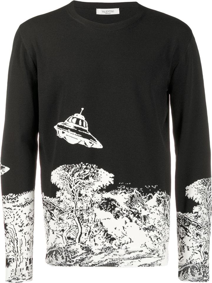 Valentino X Undercover Time Traveller Intarsia Jumper - Black