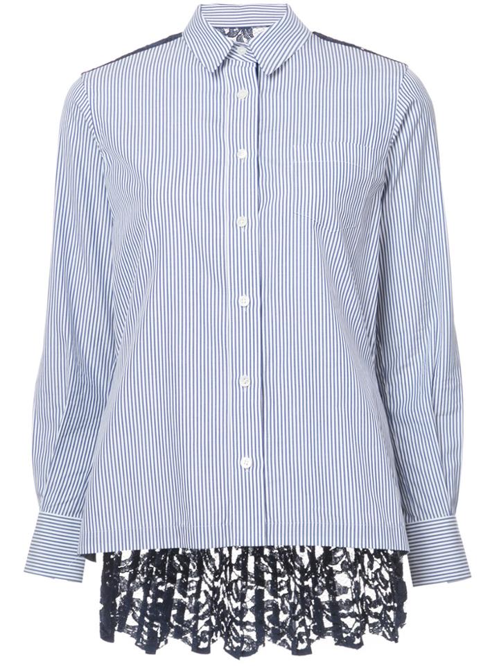 Sacai Lace Panel Shirt - Blue