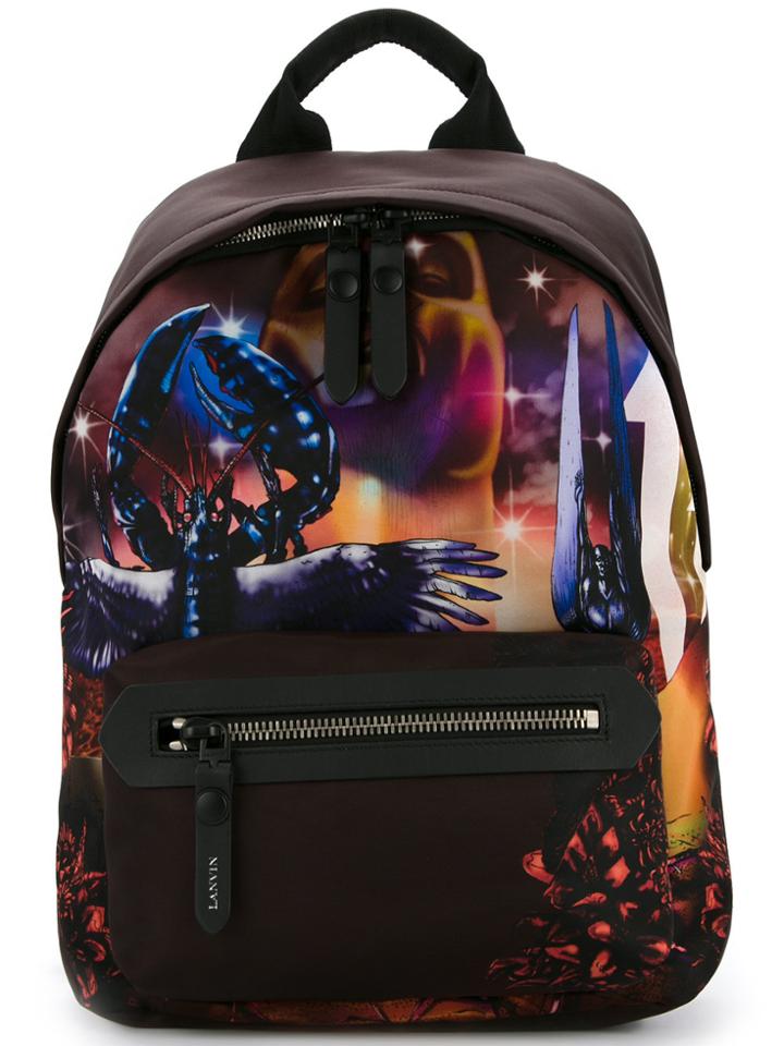 Lanvin Printed Backpack - Red