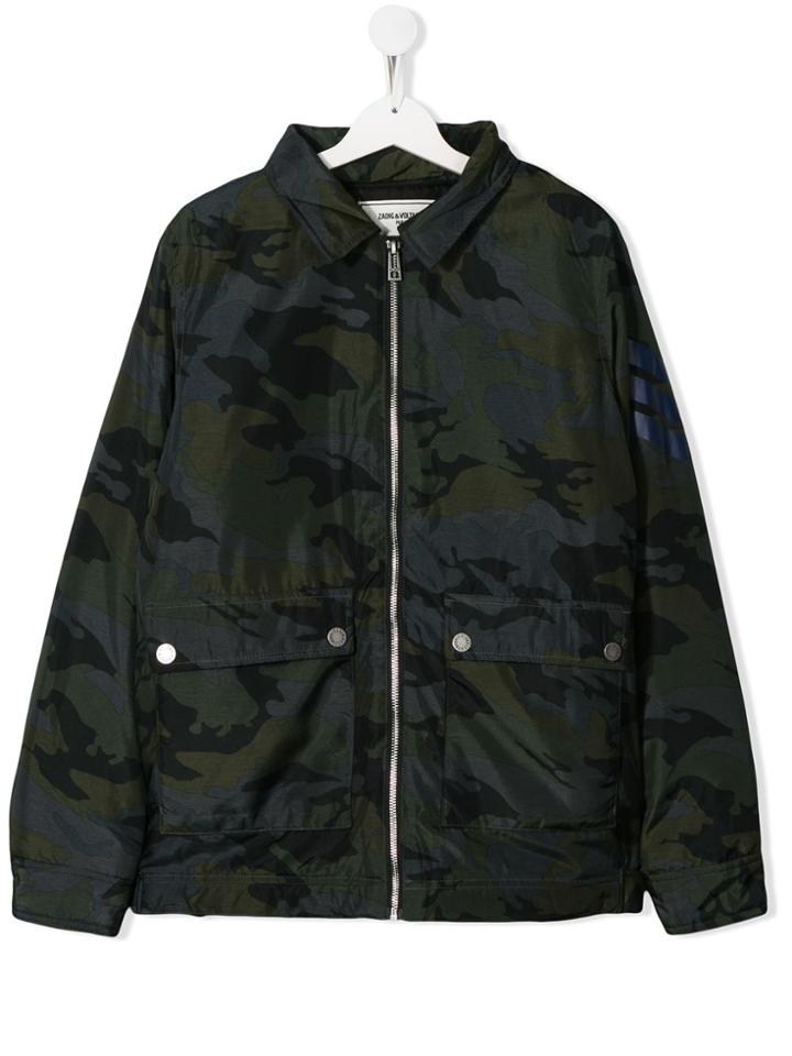 Zadig & Voltaire Kids Teen Camouflage Print Parka - Green